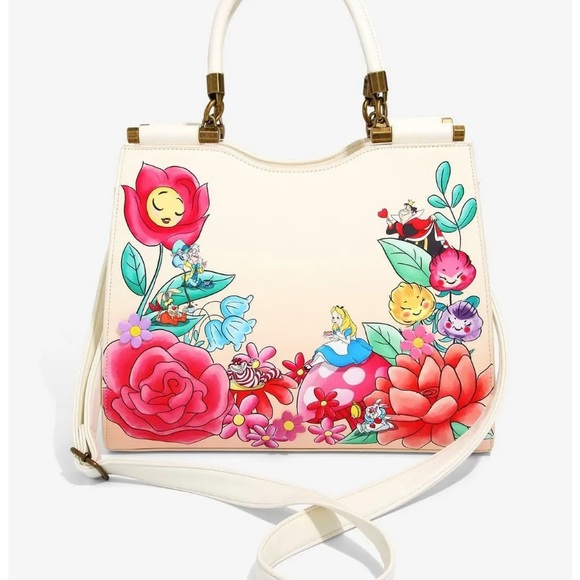 Loungefly Disney Alice in Wonderland Garden Flowers Satchel Crossbody Bag - Picture 5 of 12